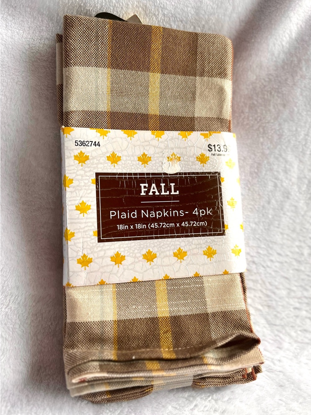 Fall Plaid Cloth Table Napkins-4pk-18x18